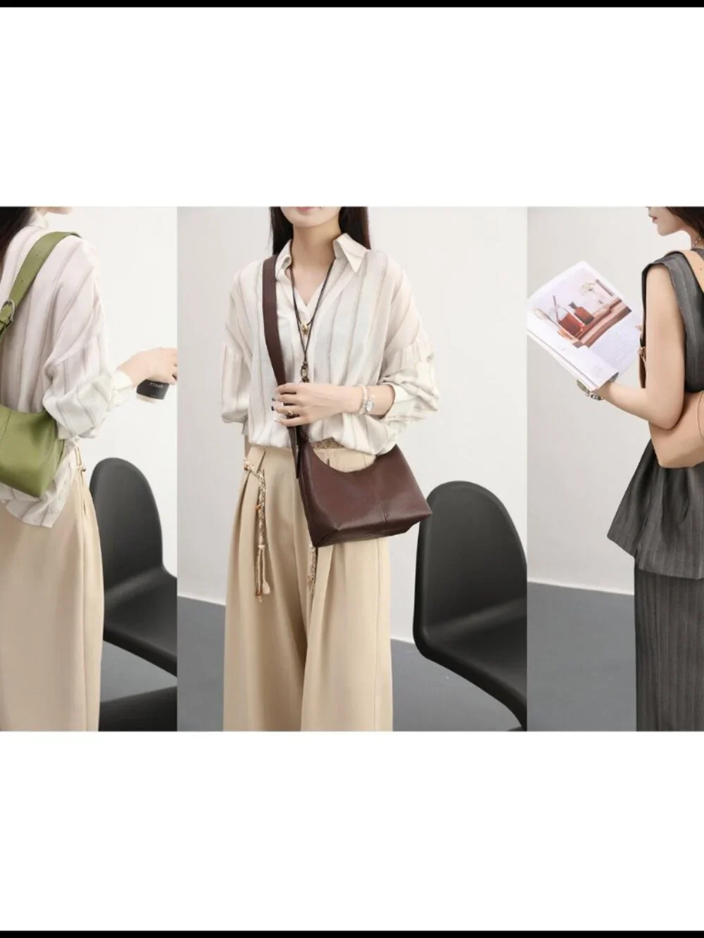 Women's Slouchy Hobo Shoulder Bag PU Leather Crossbody Purse